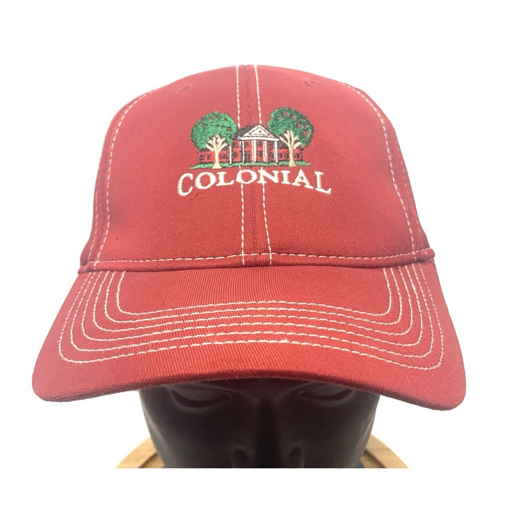 PGA  Authentic Tour Colonial Country Club Golf Hat Red Baseball Cap Size S/M